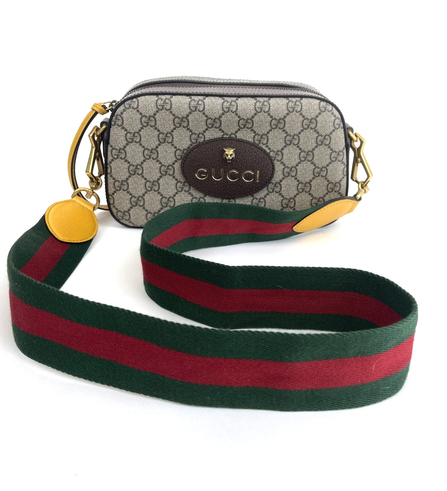 GUCCI GG Supreme Monogram Web Neo Crossbody Bag