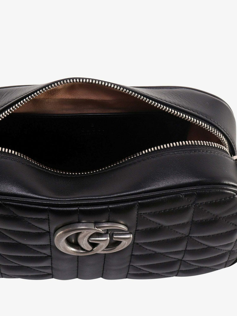 GUCCI GG Marmont Medium Shoulder Bag Black