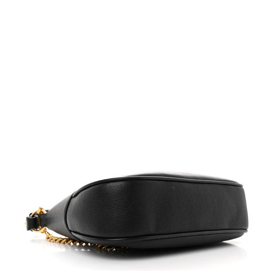 GUCCI Goatskin Aphrodite Shoulder Bag Black