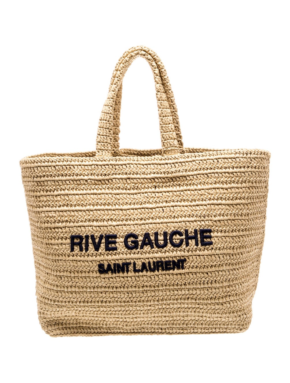 Saint Laurent Raffia Crochet Rive Gauche Tote