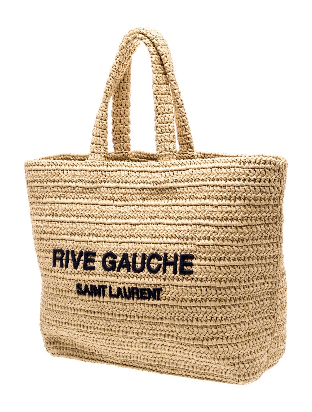 Saint Laurent Raffia Crochet Rive Gauche Tote