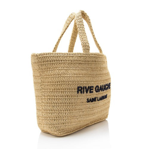 Saint Laurent Raffia Crochet Rive Gauche Tote