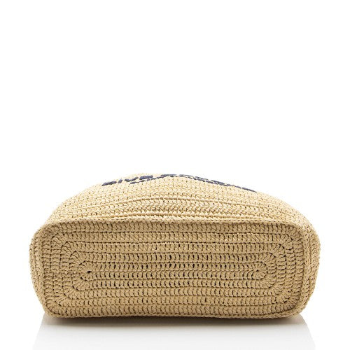 Saint Laurent Raffia Crochet Rive Gauche Tote
