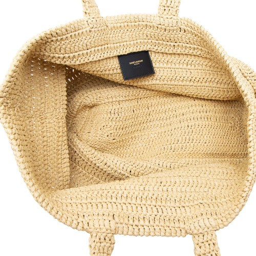 Saint Laurent Raffia Crochet Rive Gauche Tote