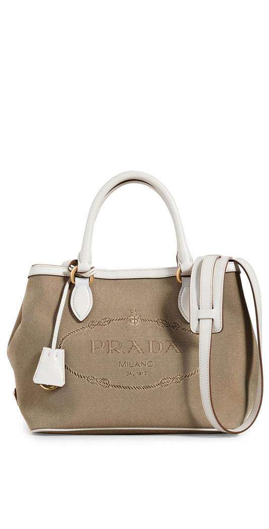 Prada Canapa Logo Jacquard Tote
