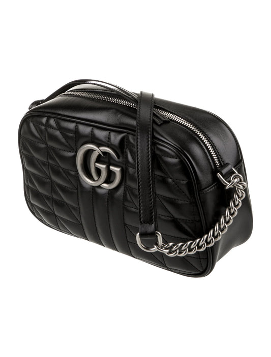 GUCCI GG Marmont Medium Shoulder Bag Black